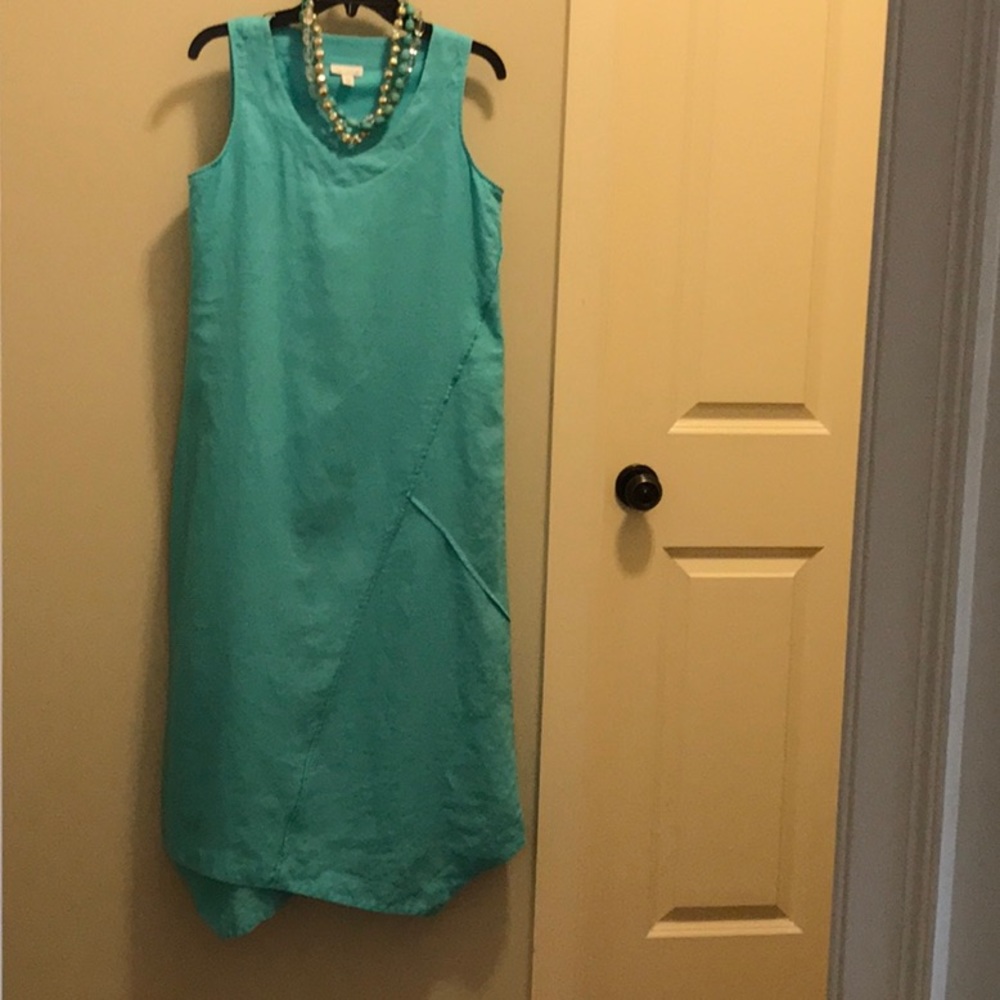 I Jill turquoise linen dress